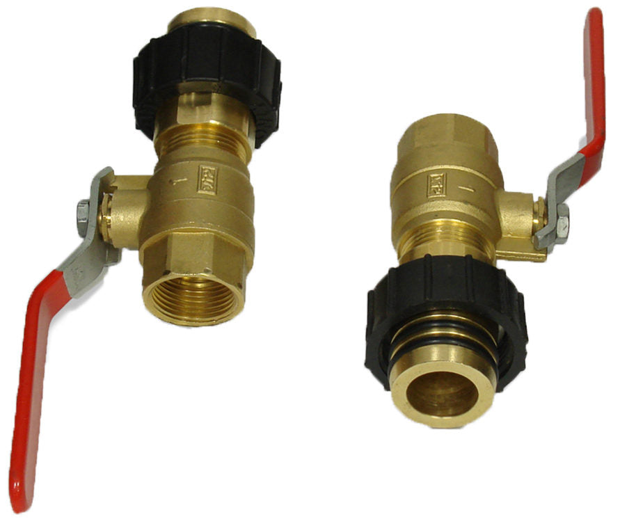 Flo-Link x 1" FPT full port isolation valves with check valve (Set of 2)
