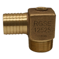 1-1/4" MPT x 1-1/4" Barb Brass Elbow w/ 1/4" Port
