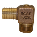 1" MPT x 1" Barb Brass Elbow w/ 1/4" Port