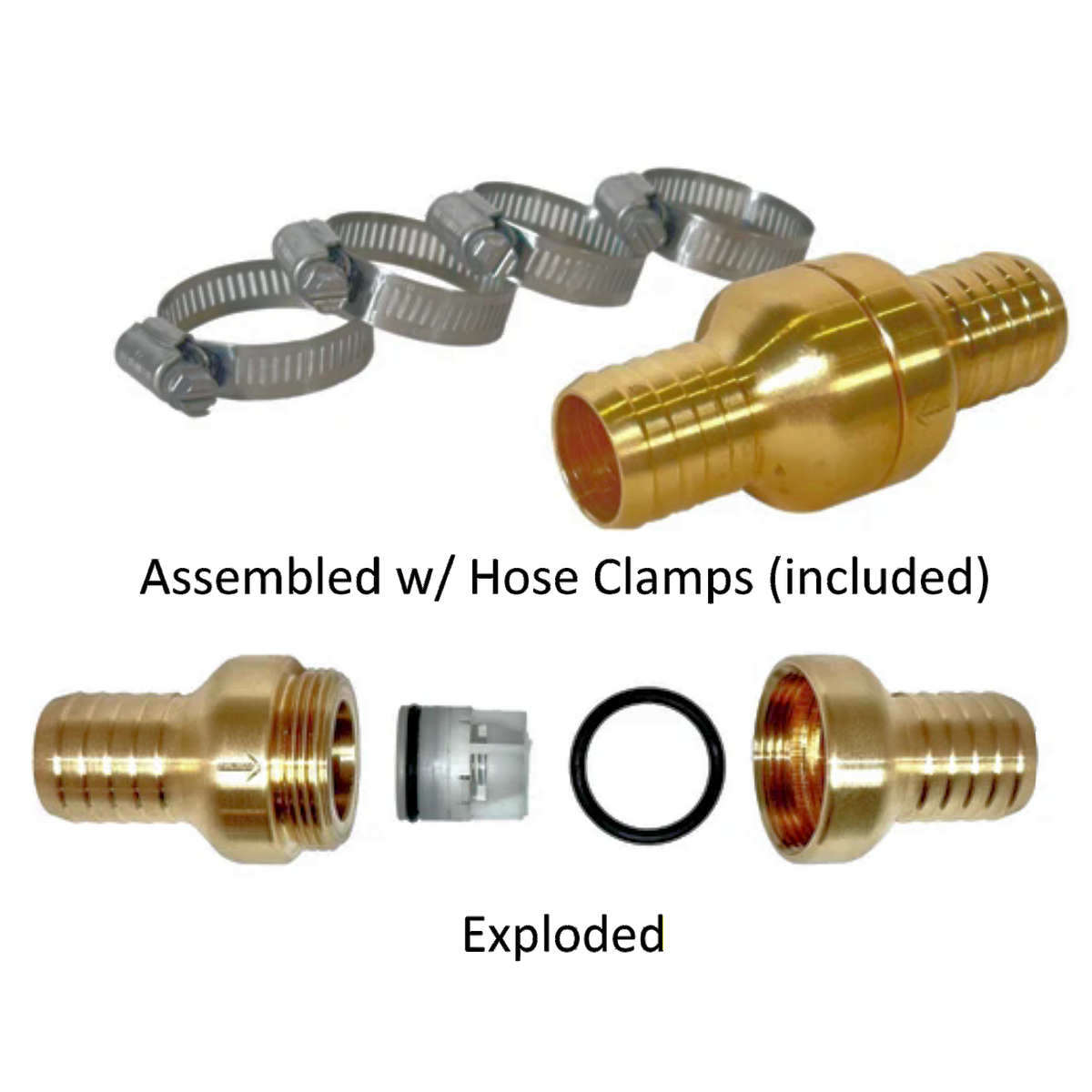 CHECK VALVE, 1" Hose Barb x 1" Hose Barb