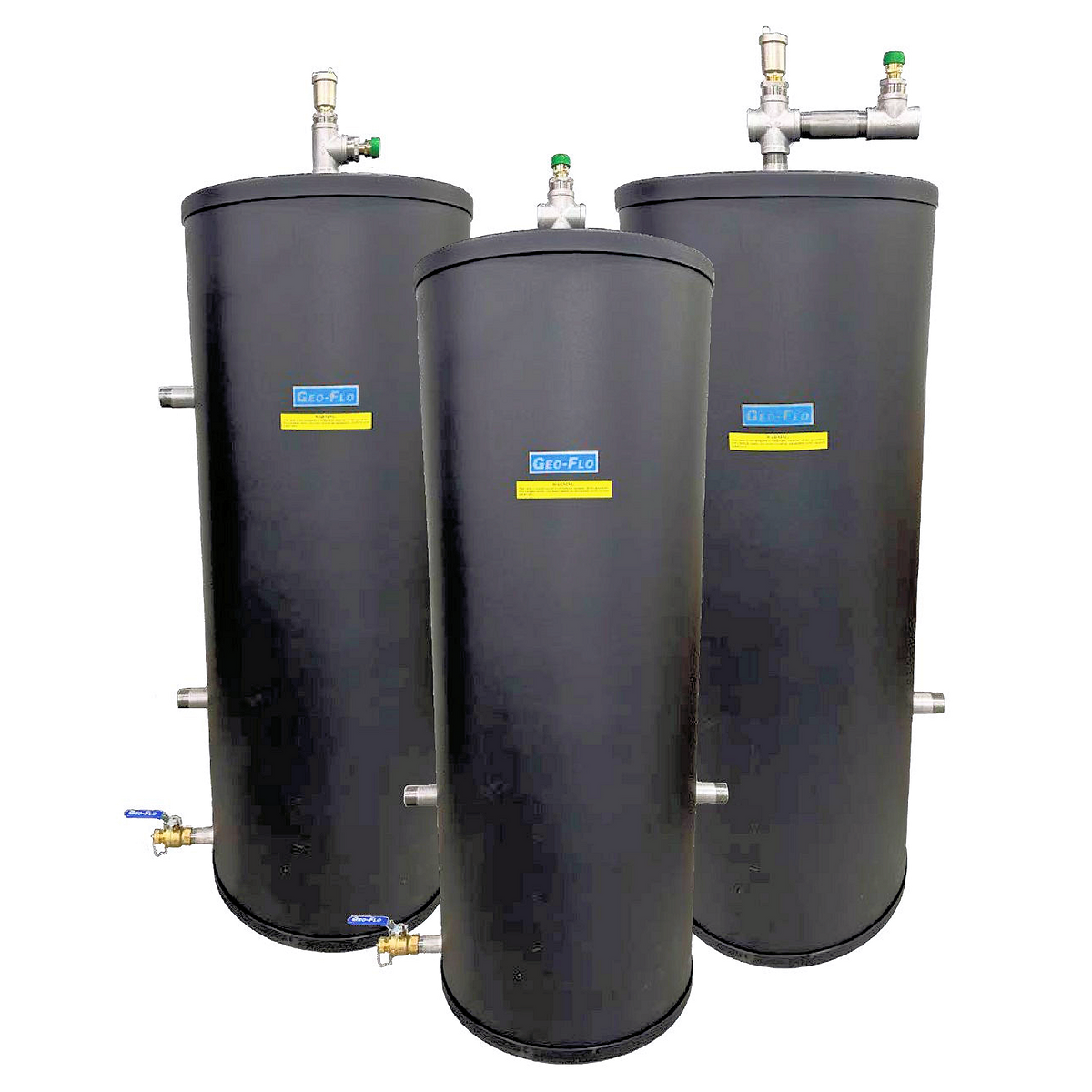 55 Gal GEO-Flo Storage Tank (glass lined & insulated) with Thermowell, Drain valve, 1 1/4" Plug