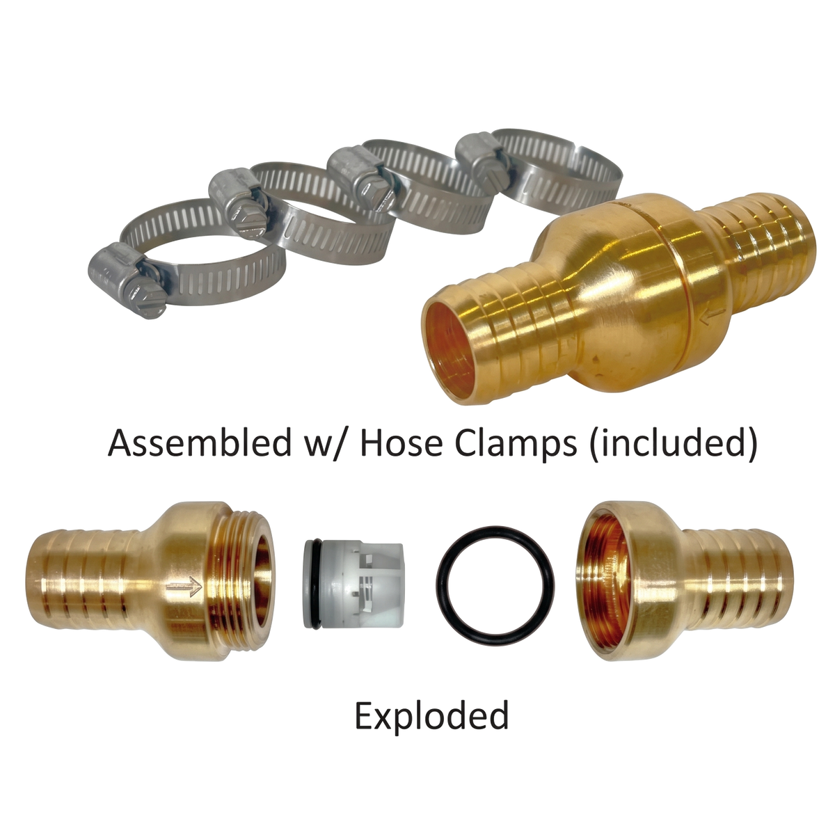 CHECK VALVE, 1" Hose Barb x 1" Hose Barb