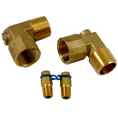 1" MPTx 1" FPT Elbow w P/T Ports (Set of 2)