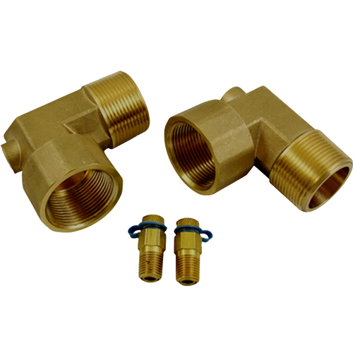 1-1/4" MPTx 1-1/4" FPT Elbow w P/T Port (Set of 2)