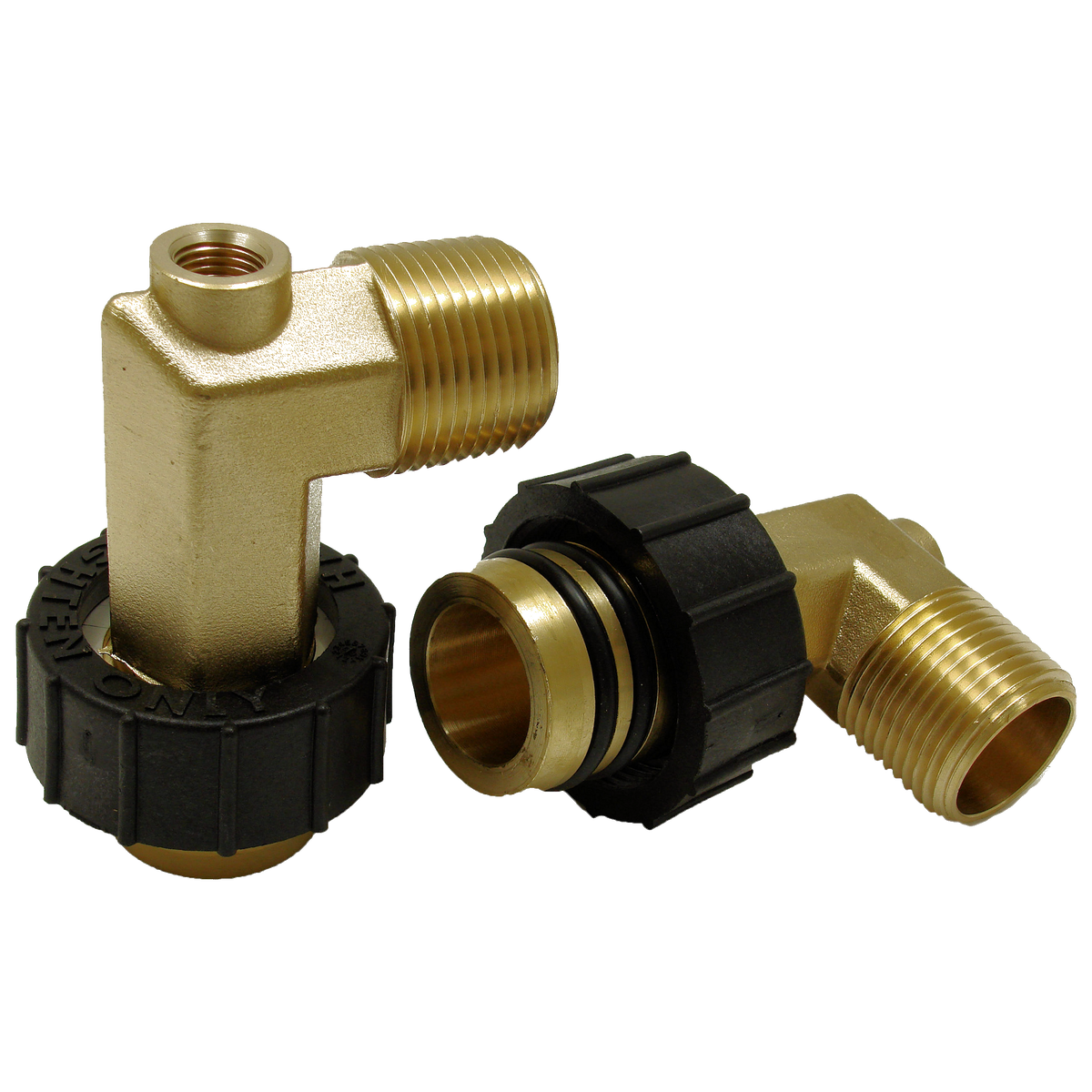 Flo-Link Double O-Ring x 1" Brass MPT Elbow w/ 1/4" PT Port Fitting (Set of 2)