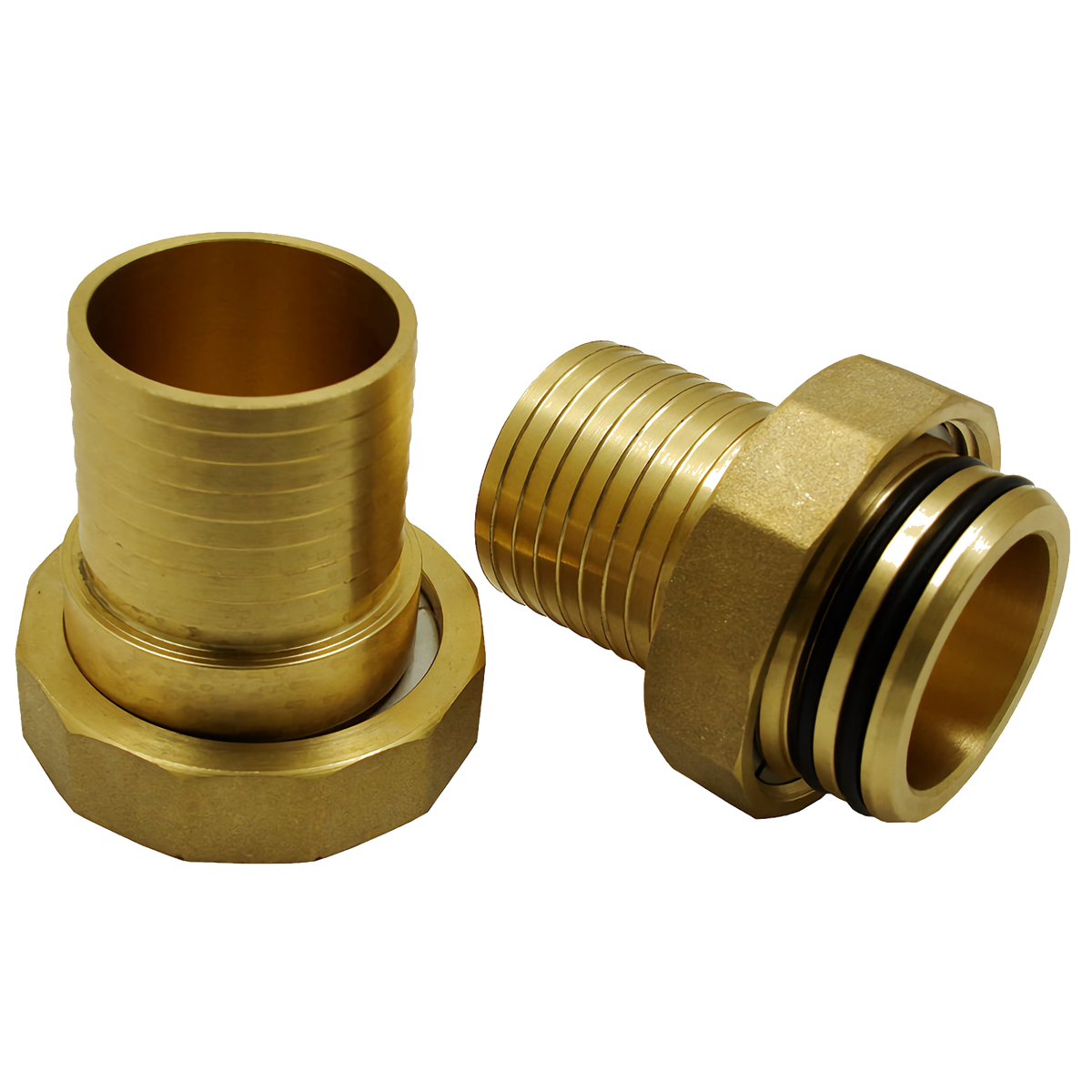 Flo-Link XL Double O-Ring x 2" Brass Hose Barb Adapters (Set of 2)