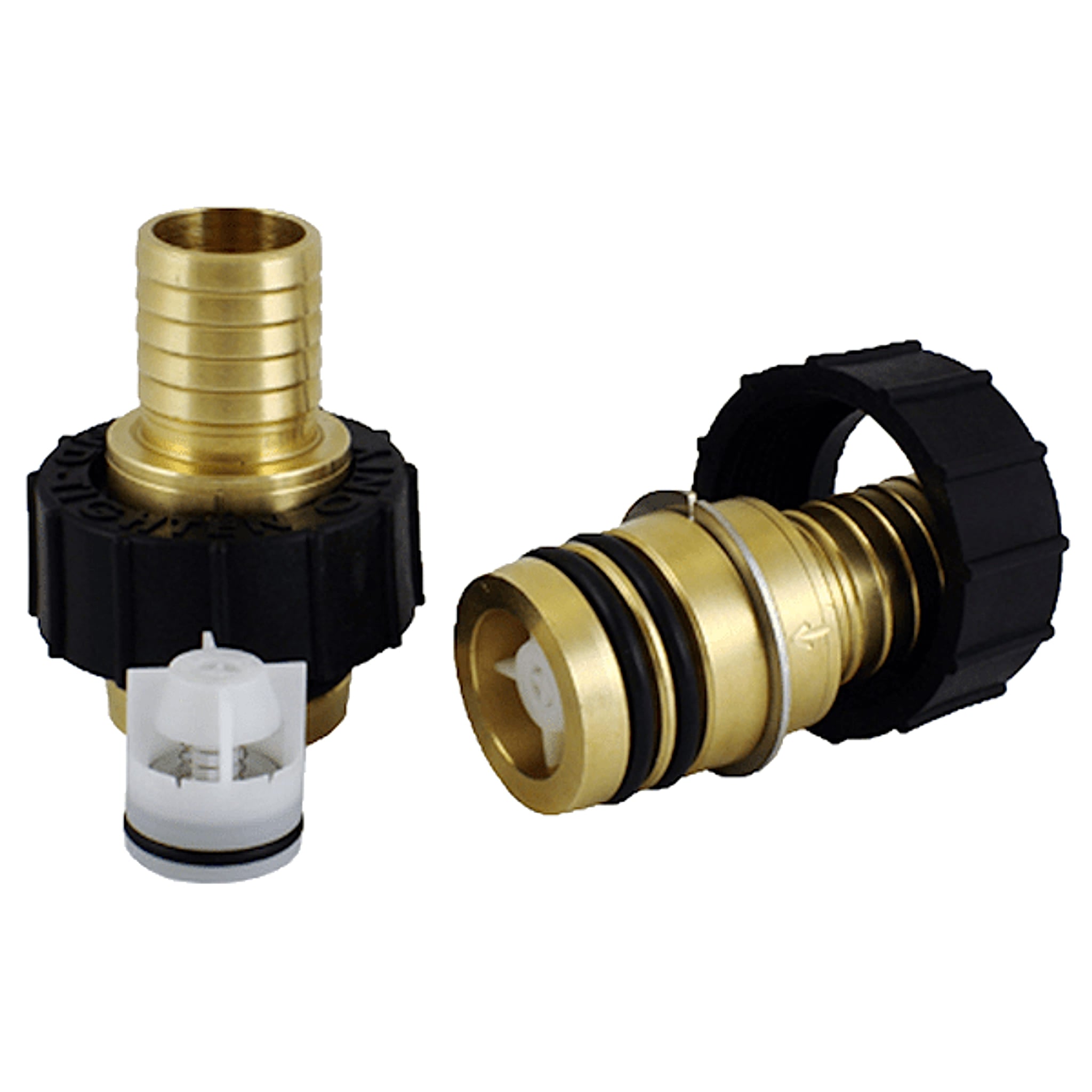 Flo-Link Transition Fittings - 1" Hose Barb w/ Check Valve (Set of 2) - SKU GF3490 - Phoenix Energy Supply